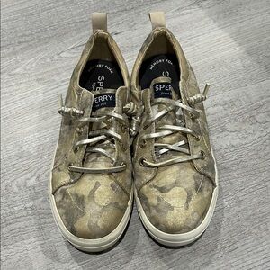 Sperry Kids Gold / Tan Camouflage Sneakers Size 1